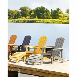 Garden Footstool ADIRONDACK Dark Grey