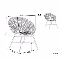 Set of 2 Garden Chairs ACERRA PE Rattan Light Brown - Additional view 4
