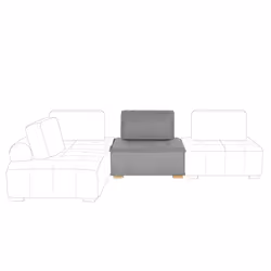 1-Seat Section TIBRO Fabric Grey