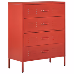 Chest of Drawers ENAGO Metal Red