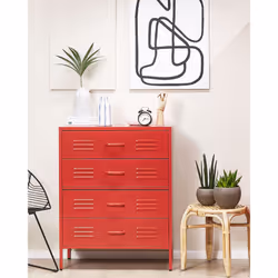 Chest of Drawers ENAGO Metal Red