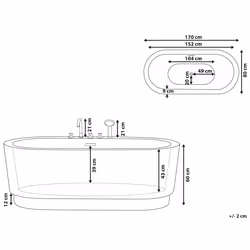 Freestanding Bathtub EMPRESA with Fixtures 1700 x 800 mm Black