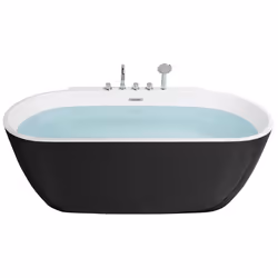 Freestanding Bathtub ROTSO 1700 x 800 mm Black/ White