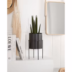 Elevated Plant Pot MILEA Metal 16 cm Black - Additional view 4