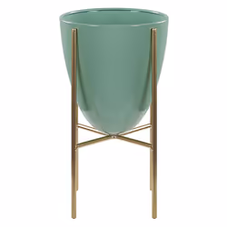 Elevated Plant Pot LEFKI Metal 16 cm Mint Green