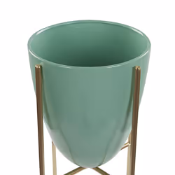Elevated Plant Pot LEFKI Metal 16 cm Mint Green