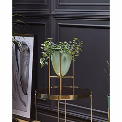 Elevated Plant Pot LEFKI Metal 16 cm Mint Green