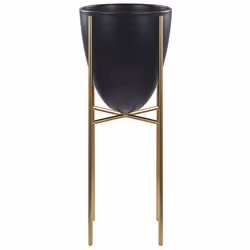 Elevated Plant Pot LEFKI Metal 16 cm Black