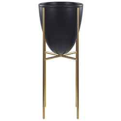 Elevated Plant Pot LEFKI Metal 16 cm Black