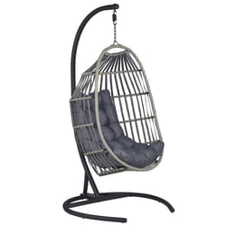Hanging Chair with Stand SESIA PE Rattan Dark Grey