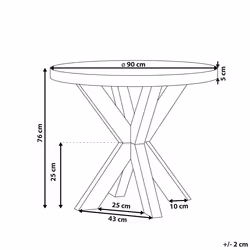 Garden Dining Table OLBIA 90 cm 90 cm Concrete Grey
