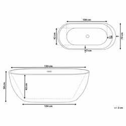 Freestanding Bathtub NEVIS 1500 x 750 mm Black