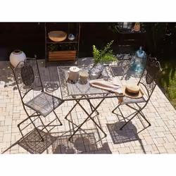 Bistro Table BORMIO 70 cm 70 cm Metal Black
