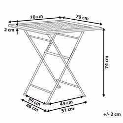 Bistro Table BORMIO 70 cm 70 cm Metal Black