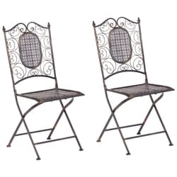 Set of 2 Garden Chairs BORMIO Folding Metal Black