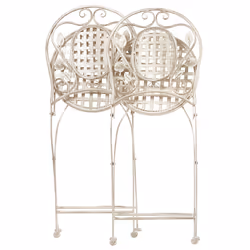 Set of 2 Garden Chairs BIVIO Folding Metal Off-White