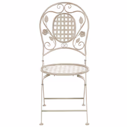 Set of 4 Garden Chairs BIVIO Folding Metal Off-White