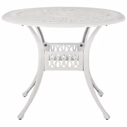 Garden Dining Set 4 Seater ANCONA with Cushions Metal Off-White