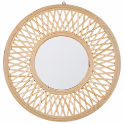 Wall Mirror BACATA 60 cm 60 cm Bamboo Wood Natural