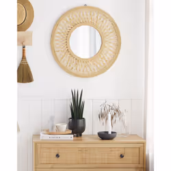 Wall Mirror BACATA 60 cm 60 cm Bamboo Wood Natural