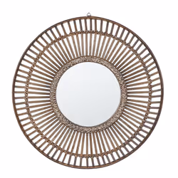 Wall Mirror BLASITO 66 cm 66 cm Bamboo Wood Brown