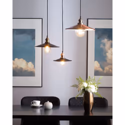 Set of 3 Metal Pendant Lamps Black SWIFT Small