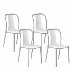 Set of 4 Garden Chairs SPEZIA White