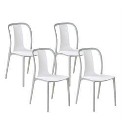 Set of 4 Garden Chairs SPEZIA White