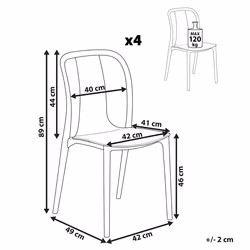 Set of 4 Garden Chairs SPEZIA White