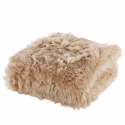 Faux Fur Bedspread 200 x 220 cm Light Brown DELICE
