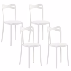 Set of 4 Garden Chairs CAMOGLI White