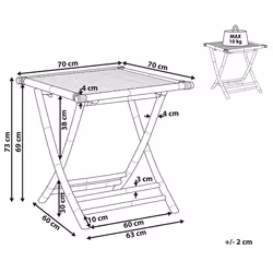 Bistro Table MOLISE Bamboo Wood Brown Folding