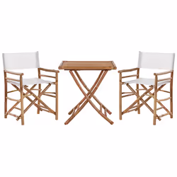 Bistro Set Folding MOLISE Wood Brown
