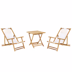 Bistro Set Folding ATRANI/MOLISE Wood Light Brown