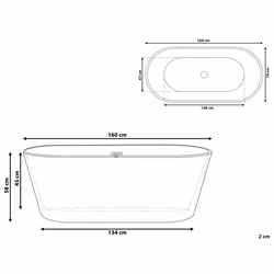 Freestanding Bathtub HAVANA 1600 x 800 mm Black/ White