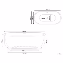 Freestanding Bathtub PINEL 1700 x 800 mm Black
