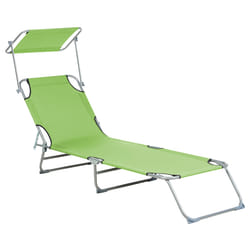 Sun Lounger FOLIGNO Reclining Metal Lime Green