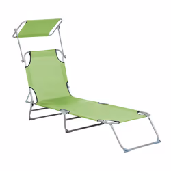 Sun Lounger FOLIGNO Reclining Metal Lime Green
