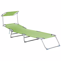 Sun Lounger FOLIGNO Reclining Metal Lime Green - Additional view 4