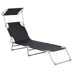Sun Lounger FOLIGNO II Reclining Metal Black
