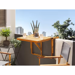 Balcony Table UDINE 70 cm 69 cm Acacia Wood Brown