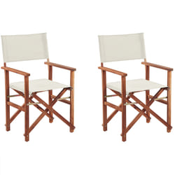 Set of 2 Garden Chairs CINE Acacia Wood Off-White