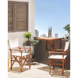 Set of 2 Garden Chairs CINE Acacia Wood Off-White