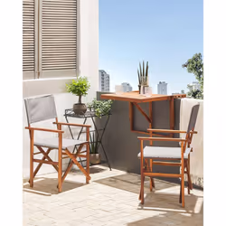 Set of 2 Garden Chairs CINE Acacia Wood Grey