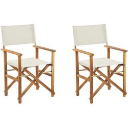 Set of 2 Garden Chairs CINE Acacia Wood Off-White