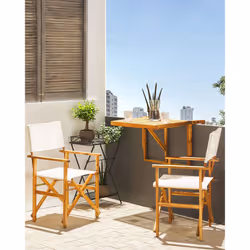 Set of 2 Garden Chairs CINE Acacia Wood Off-White