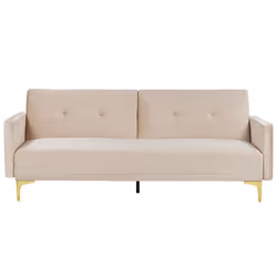Sofa Bed LUCAN Velvet Beige 3 Seater