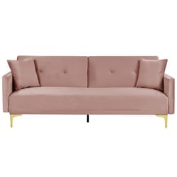 Sofa Bed LUCAN Velvet Pink 3 Seater