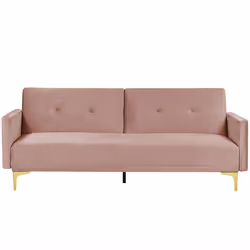 Sofa Bed LUCAN Velvet Pink 3 Seater