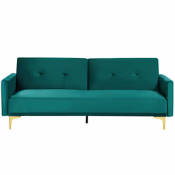 Sofa Bed LUCAN Velvet Emerald Green 3 Seater